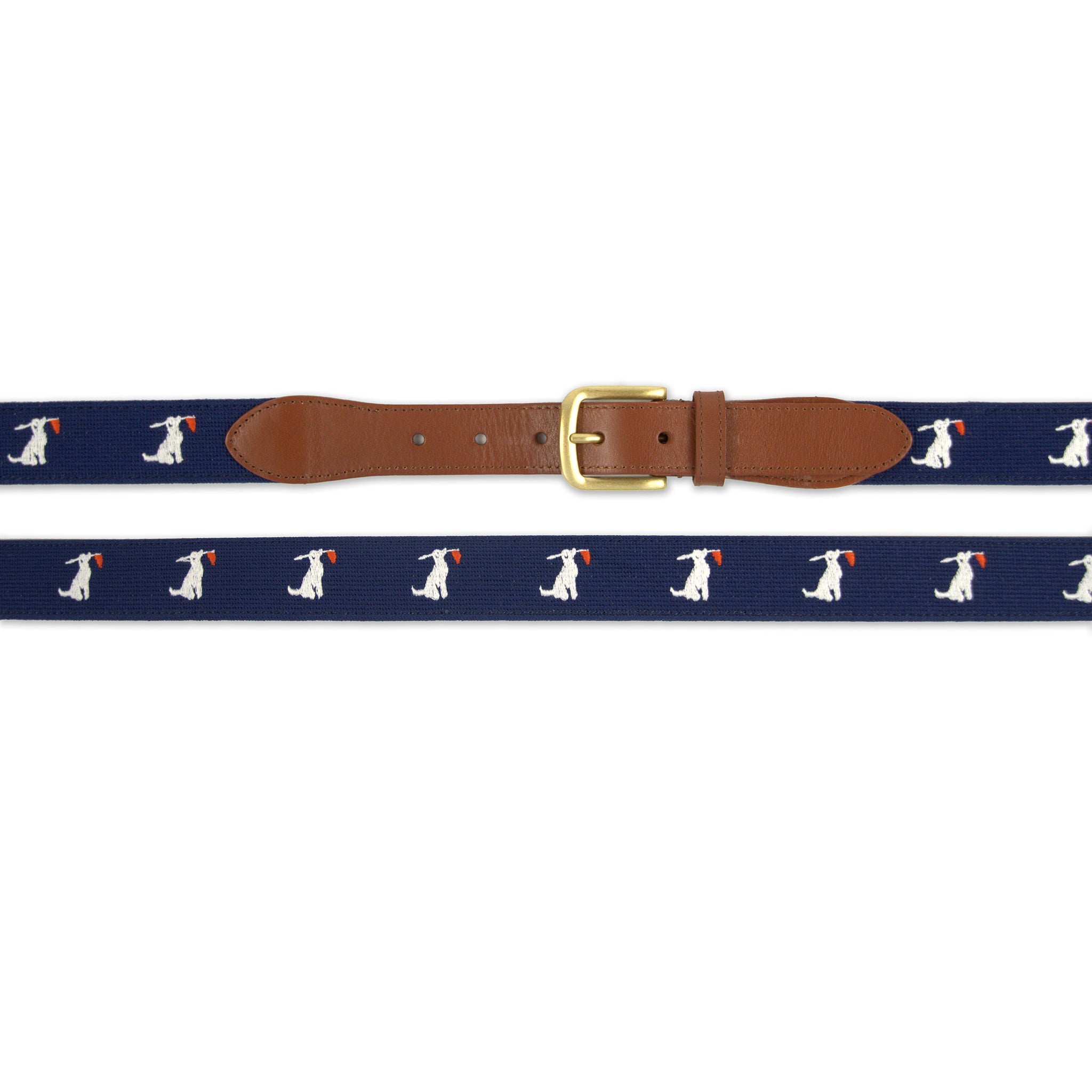 The Birdie Belt - Men's Navy Needlepoint Belt
