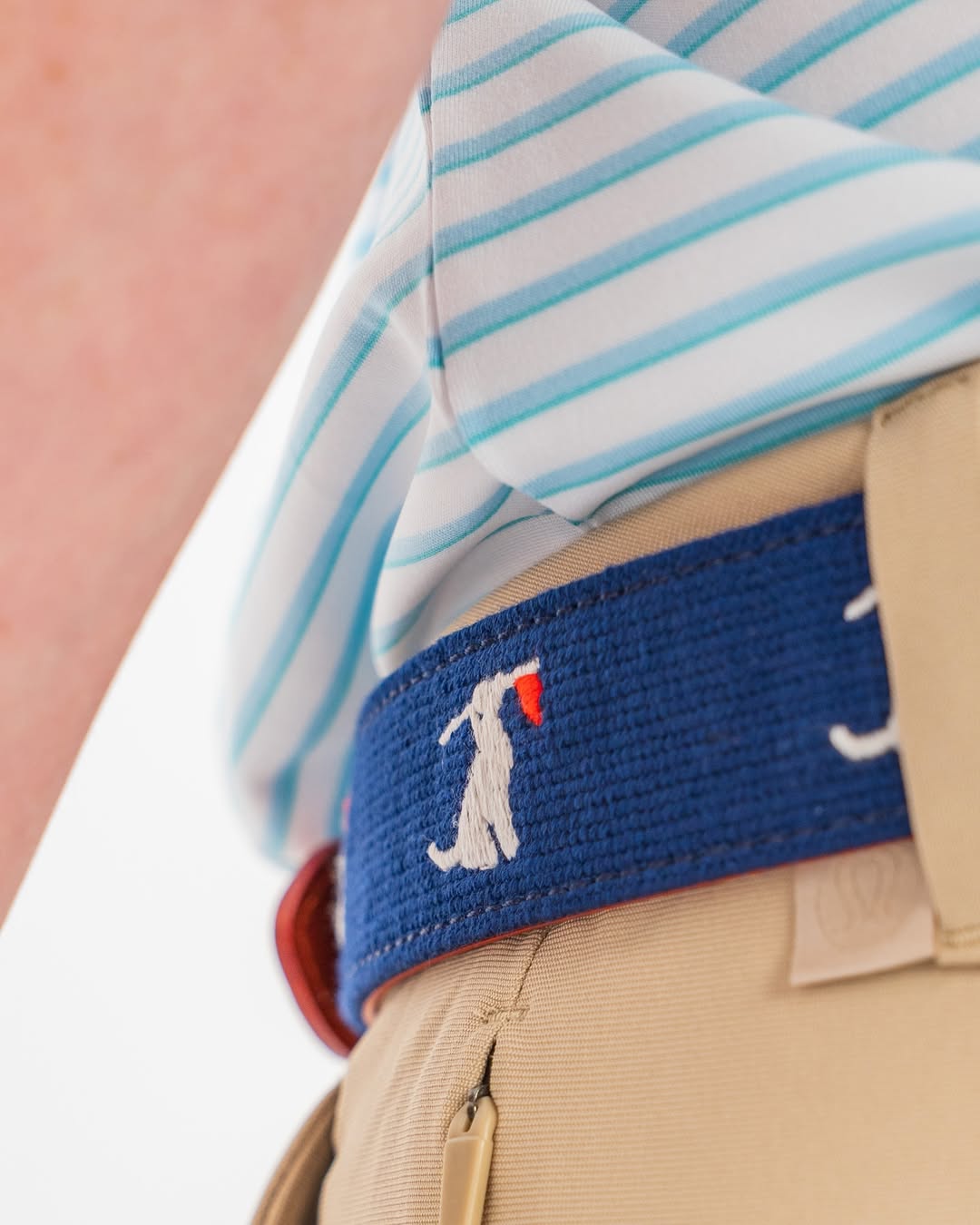 The Birdie Belt - Men's Navy Needlepoint Belt